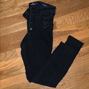 Black High Waisted Ripped Jeans